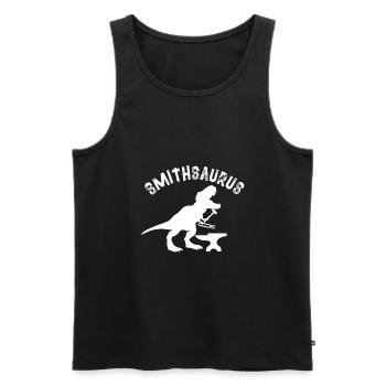 smithsaurus Design for a blacksmith or forge lover - Männer Premium Bio Tank Top - Schwarz - Vorne - Michal (187cm)