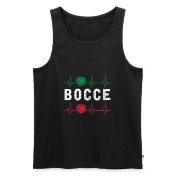 Bocce Ball Player Boules Bocce Heartbeat - Männer Premium Bio Tank Top - Schwarz - Vorne - Michal (187cm)