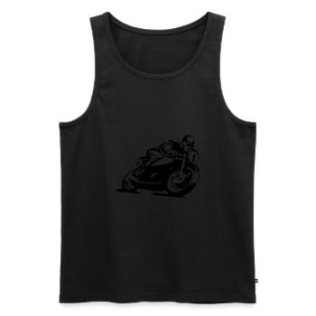 Motorcycle Classic Bike001 - Men's Premium Organic Tank Top - black - Front - Michal (187cm)