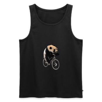 cycle animaux ours panda vélo Les enfants cadeaux de vélos - Débardeur bio Premium Homme - noir - Devant - Michal (187cm)