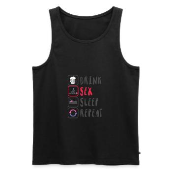 Sex Geschenk Party Spruch lustig Icon Schlaf Bier - Männer Premium Bio Tank Top - Schwarz - Vorne - Michal (187cm)
