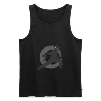cadeau chat chat de bande dessinée enfants Karaté Comic - Débardeur bio Premium Homme - noir - Devant - Michal (187cm)
