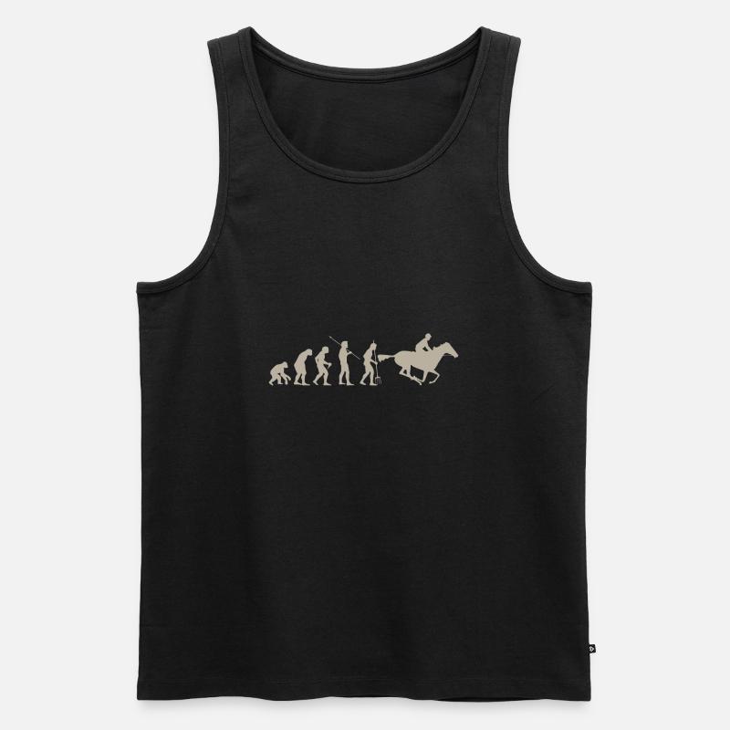 Evolution Pferd Geschenkidee - Männer Premium Bio Tank Top - Schwarz