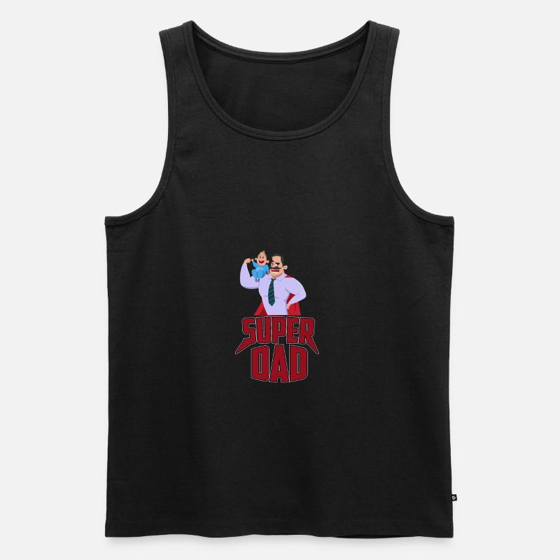SUPER DAD - Männer Premium Bio Tank Top - Schwarz