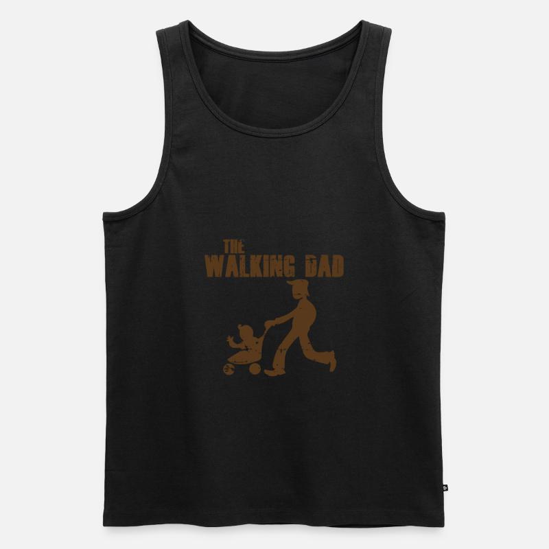 WALKING DAD - Männer Premium Bio Tank Top - Schwarz