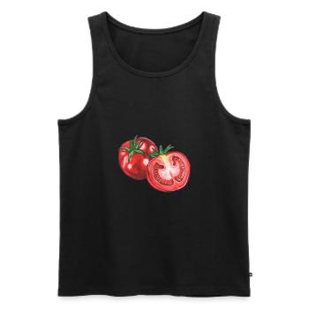 Tomate - Männer Premium Bio Tank Top - Schwarz - Vorne - AI Model Male 178 light (178cm)