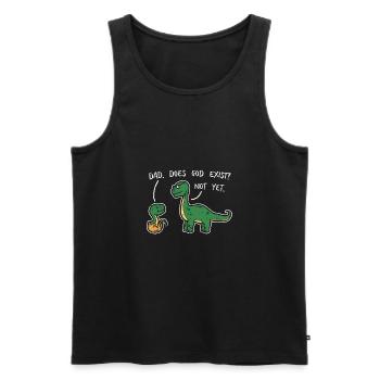 Atheist Dad Does God Exist? Not Yet Dinosaurs - Men's Premium Organic Tank Top - black - Front - AI Model Male 178 light (178cm)