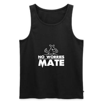 Aucune idée cadeau Worries Mate Funny Australia - Débardeur bio Premium Homme - noir - Devant - Michal (187cm)