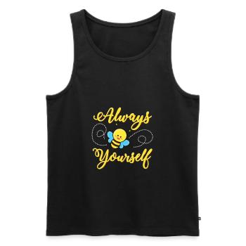 Be self-confident Bee funny - Men's Premium Organic Tank Top - black - Front - AI Model Male 178 light (178cm)