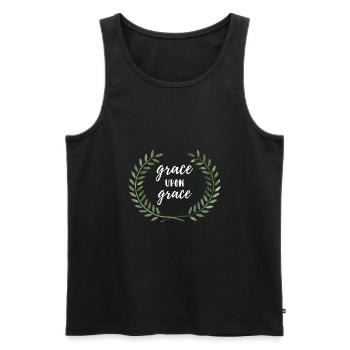 Grace upon Grace - Grace for mercy gift - Men's Premium Organic Tank Top - black - Front - AI Model Male 178 light (178cm)