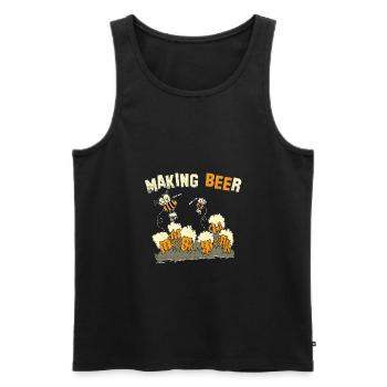 Bier Herstellung Geschenke Bienen Imker lustig - Männer Premium Bio Tank Top - Schwarz - Vorne - AI Model Male 178 light (178cm)
