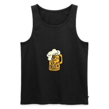 A beer a day doctor doctor saying funny gift - Men's Premium Organic Tank Top - black - Front - Michal (187cm)