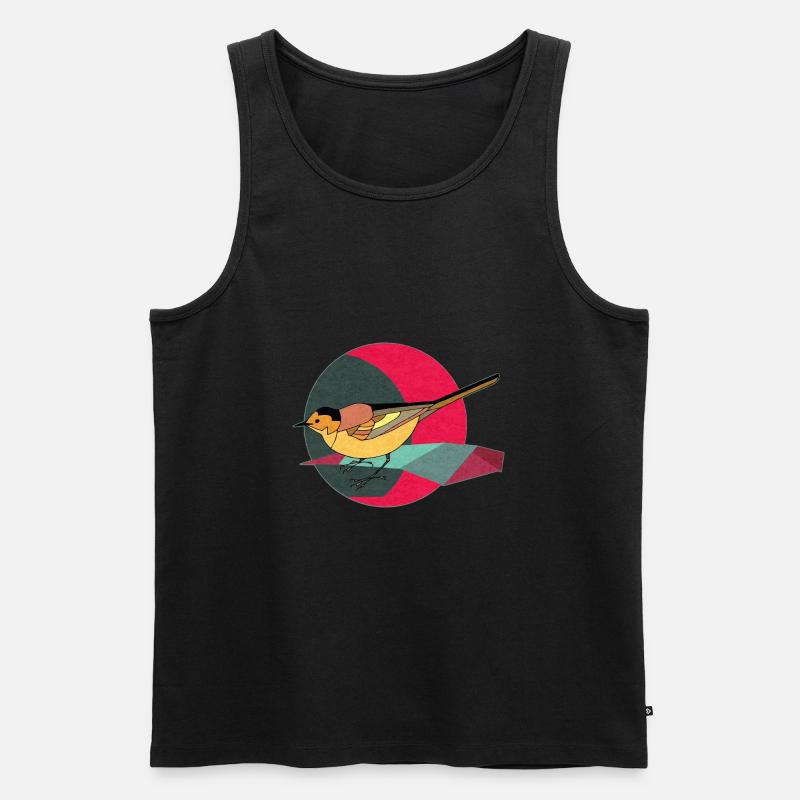 Bunter Vogel - Männer Premium Bio Tank Top - Schwarz