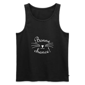 Bonne chance! - Bonne chance, souhaite le chat - Débardeur bio Premium Homme - noir - Devant - AI Model Male 178 light (178cm)