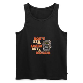 Entschärfungskit - Männer Premium Bio Tank Top - Schwarz - Vorne - Michal (187cm)
