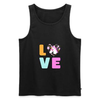 Unicorn love - Men's Premium Organic Tank Top - black - Front - Michal (187cm)