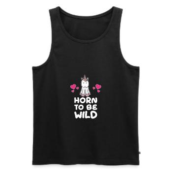 Einhorn - Männer Premium Bio Tank Top - Schwarz - Vorne - Michal (187cm)