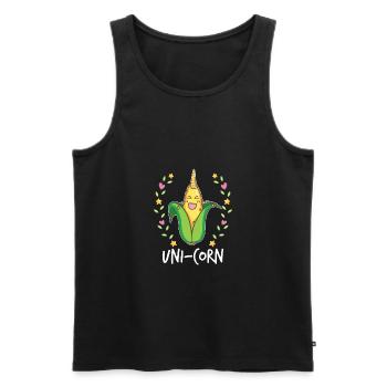 Corn - Men's Premium Organic Tank Top - black - Front - AI Model Male 178 light (178cm)