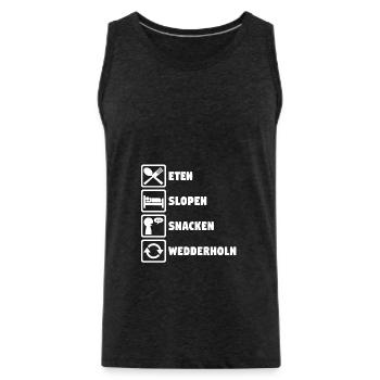 Low German - Men's Premium Organic Tank Top - charcoal grey - Front - Alexander (188cm)