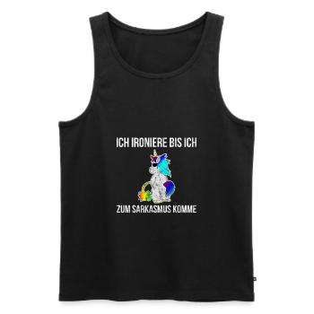 Licorne disant ironie Funny cadeau cadeau pipi - Débardeur bio Premium Homme - noir - Devant - Michal (187cm)