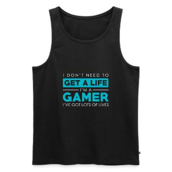 Gamer Lots of Lifes Gift - Débardeur bio Premium Homme - noir - Devant - Michal (187cm)