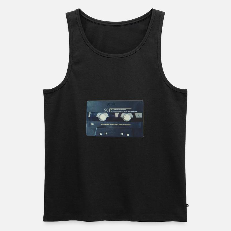 Kassette - Cassette - Männer Premium Bio Tank Top - Schwarz