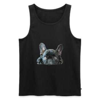 French Bully super süsses Low Poly Geschenk Design - Männer Premium Bio Tank Top - Schwarz - Vorne - AI Model Male 178 light (178cm)