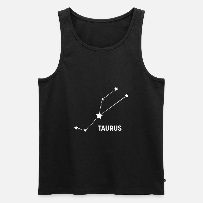 Sternzeichen Zodiac - Taurus, Stier, Sternbild - Männer Premium Bio Tank Top - Schwarz