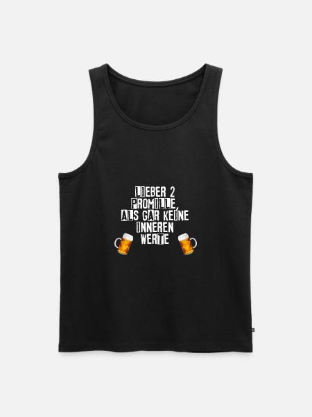Lustiger Spruch - 2 Promille - Alkohol - Männer Premium Bio Tank Top - Schwarz