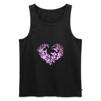 Hungarian flowers,pink,flower heart, heart, paprika - Men's Premium Organic Tank Top - black - Front - Michal (187cm)
