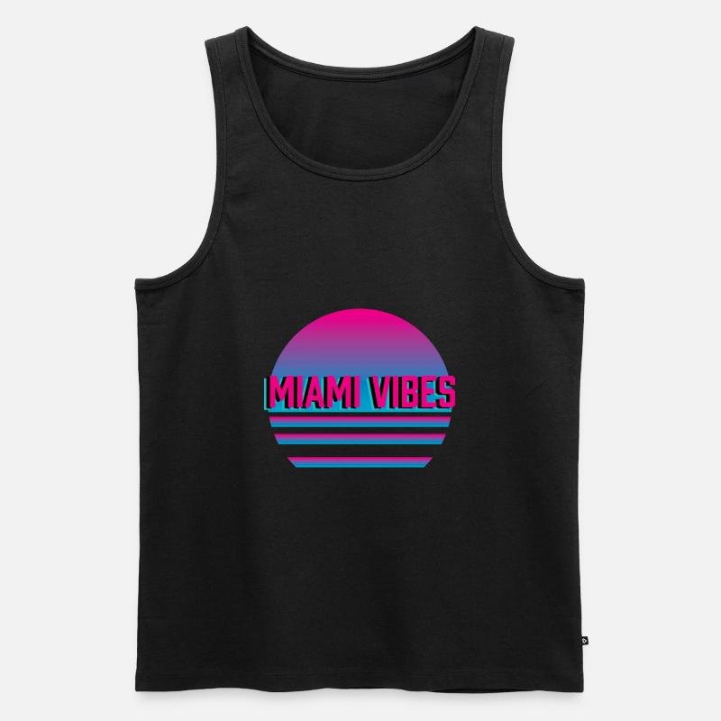 MIAMI VIBES - Männer Premium Bio Tank Top - Schwarz