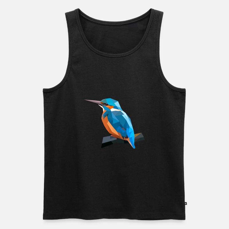 Polyart Eisvogel - Männer Premium Bio Tank Top - Schwarz