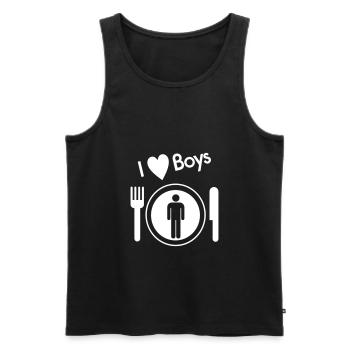 I love Boys - Men's Premium Organic Tank Top - black - Front - Michal (187cm)