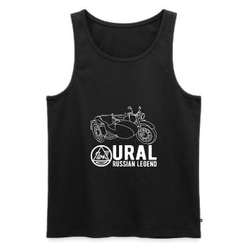 Ural Russian Legend Dnepr USSR Motorcycle - Men's Premium Organic Tank Top - black - Front - AI Model Male 178 light (178cm)