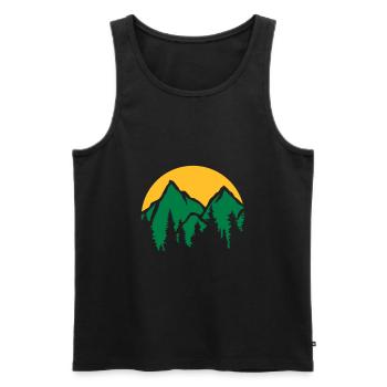 Montagnes Soleil Conifères - Débardeur bio Premium Homme - noir - Devant - Michal (187cm)