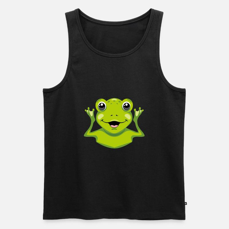 Glücksfrosch - Männer Premium Bio Tank Top - Schwarz