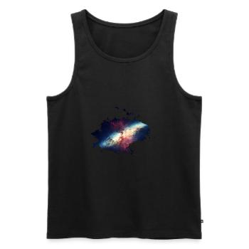 Galaxy Stars Planet Splash Space Illustration - Men's Premium Organic Tank Top - black - Front - AI Model Male 178 light (178cm)