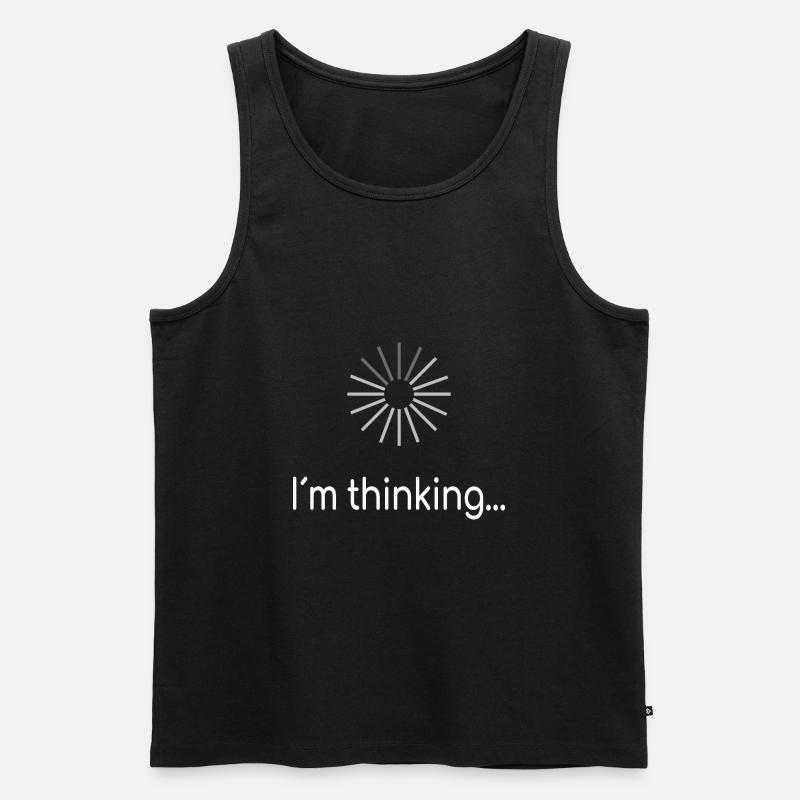 I am thinking - Männer Premium Bio Tank Top - Schwarz