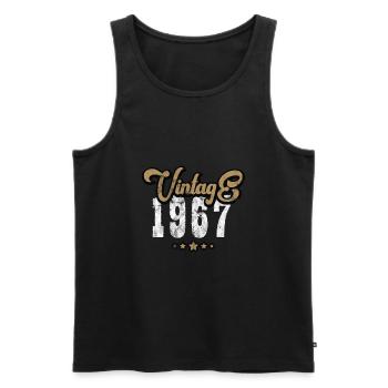 Jahrgang 1967 geboren Geburtstag Retro Geschenk - Männer Premium Bio Tank Top - Schwarz - Vorne - Michal (187cm)