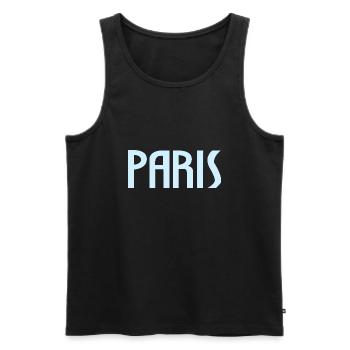 Paris - Débardeur bio Premium Homme - noir - Devant - AI Model Male 178 light (178cm)
