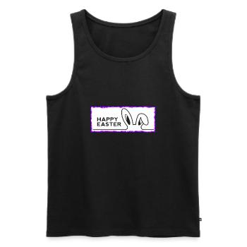 Happy Easter with Easter - Men's Premium Organic Tank Top - black - Front - Michal (187cm)