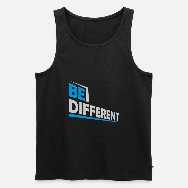 Be different Logo Design - Männer Premium Bio Tank Top - Schwarz