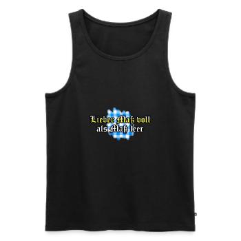 Lieber Maßvoll als Maß leer - Männer Premium Bio Tank Top - Schwarz - Vorne - AI Model Male 178 light (178cm)
