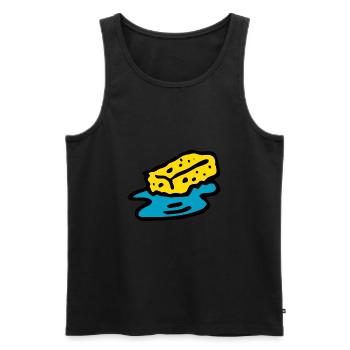 putzen cleaning putzfrau broom wischmop69 - Männer Premium Bio Tank Top - Schwarz - Vorne - AI Model Male 178 light (178cm)