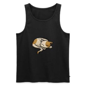 Dessin de coup de chat de sommeil - Débardeur bio Premium Homme - noir - Devant - AI Model Male 178 light (178cm)