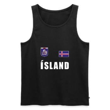 Iceland Football T-Shirt Jersey Fan Shirt Fans - Men's Premium Organic Tank Top - black - Front - Michal (187cm)