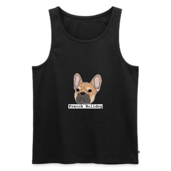 French Bulldog, French Bulldog - Men's Premium Organic Tank Top - black - Front - AI Model Male 178 light (178cm)