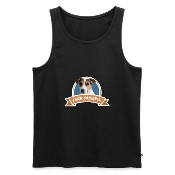 Jack Russel, Hund, Geschenkidee - Männer Premium Bio Tank Top - Schwarz - Vorne - Michal (187cm)