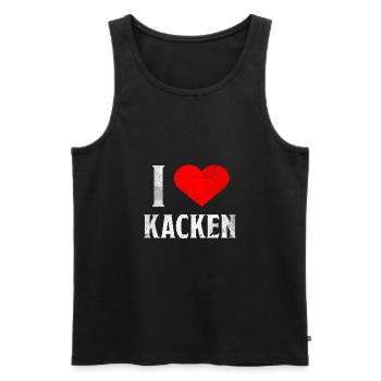 I Love Kacken - Ich Liebe Scheißen Shirt Lustig - Männer Premium Bio Tank Top - Schwarz - Vorne - Michal (187cm)