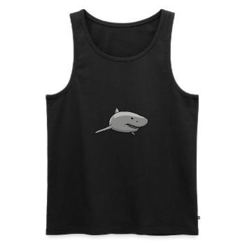 Shark, drawing, cartoon - Men's Premium Organic Tank Top - black - Front - AI Model Male 178 light (178cm)
